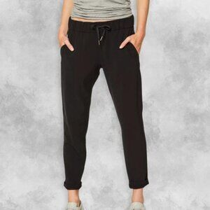 Lululemon On The Fly Woven Pants Adjustable Cord & Side Pockets Black Women's 2